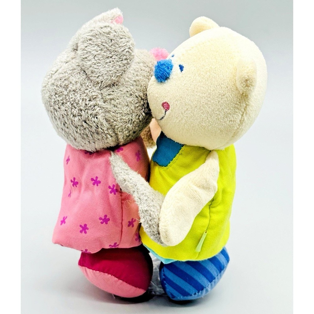 HABA Hugging Holding Hands Mouse Bear‎ Plush Stuffed Animal Magnetic 6 inch